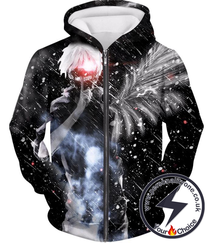 Tokyo Ghoul Ken Kaneki Super Cool Blizzard Patterned Zip Up Hoodie